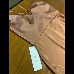 AZAZIE A10 Brand New Bridesmade Dress Bronzer 852 Satin OPEN BACK